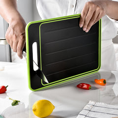 NEW! Double-side Cutting Board With Defrosting Function Chopping Board Kitchen Grinding Cutting Board With Knife Sharpener